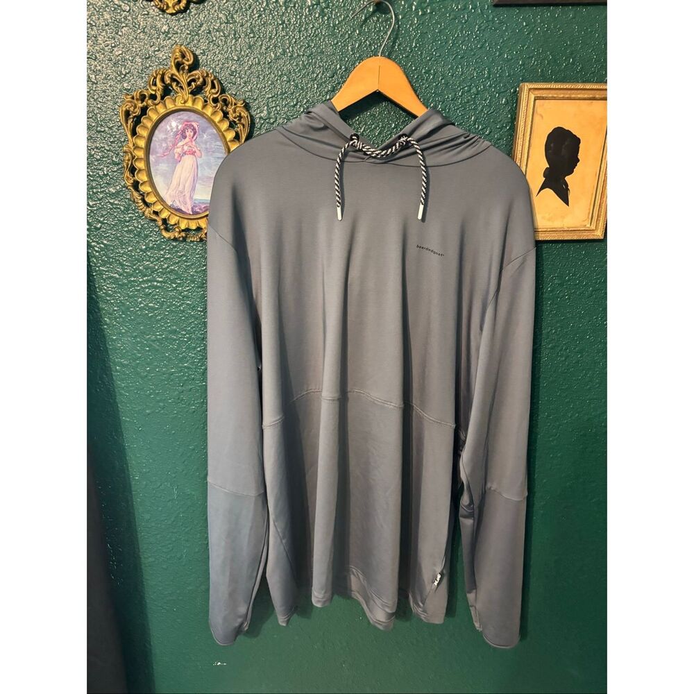 Bearded Goat Gray Performance Hoodie Sz 2XL